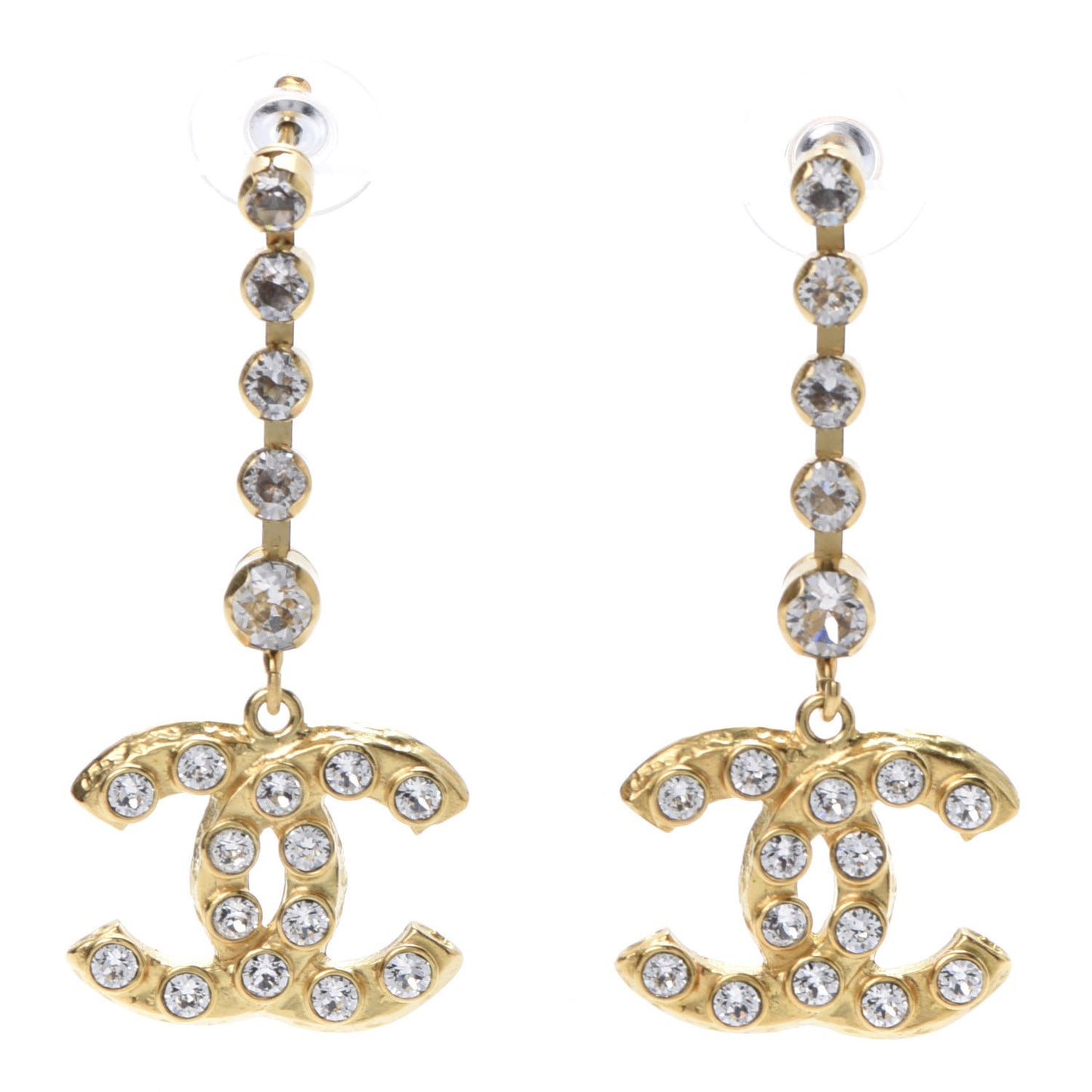 CC Crystal Drop Earrings Gold
