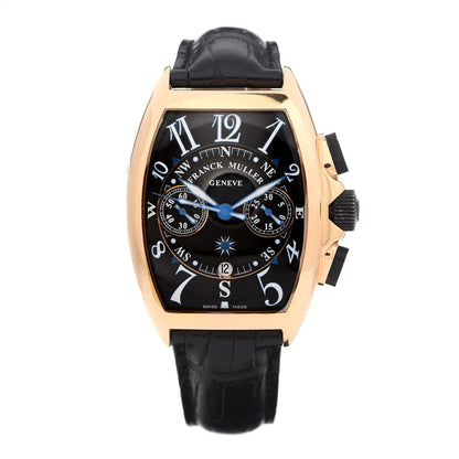 Franck Muller 18K Rose Gold Alligator 42mm Chronograph Mariner Automatic Watch Black 8080CCAT 1 of 4