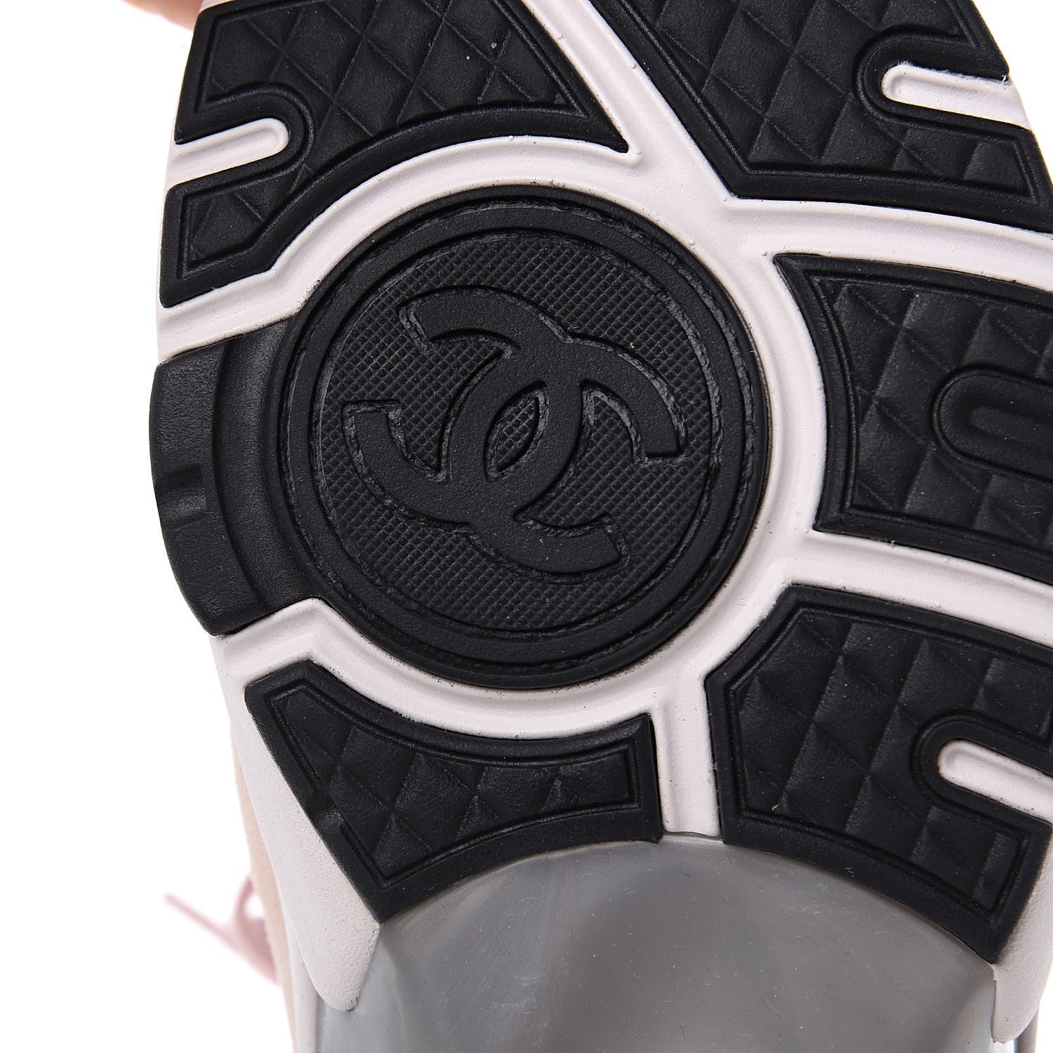 Chanel Nylon Lambskin Suede Calfskin CC Sneakers 36.5 Pink 6 of 8