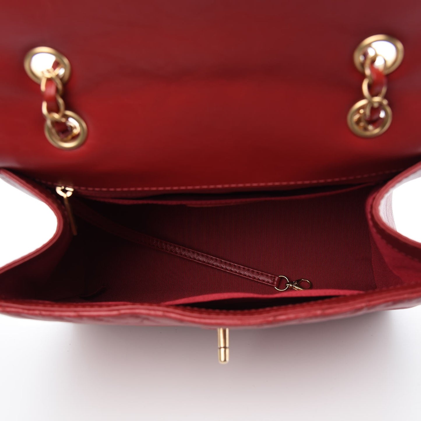 Aged Calfskin Chevron Quilted Backpack Red