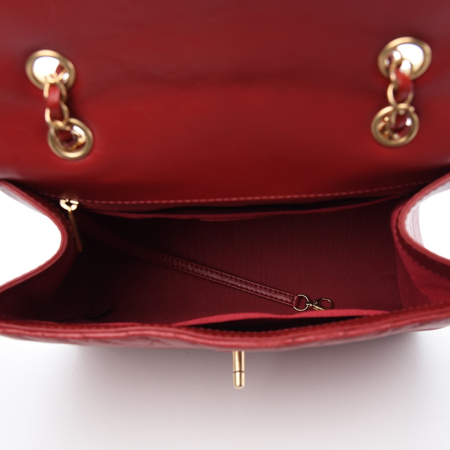 Chanel Aged Calfskin Chevron Quilted Backpack Red 5 of 7