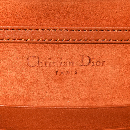 Christian Dior Calfskin Studded Diorama Top Handle Wallet on Chain Pouch Orange 15 of 17