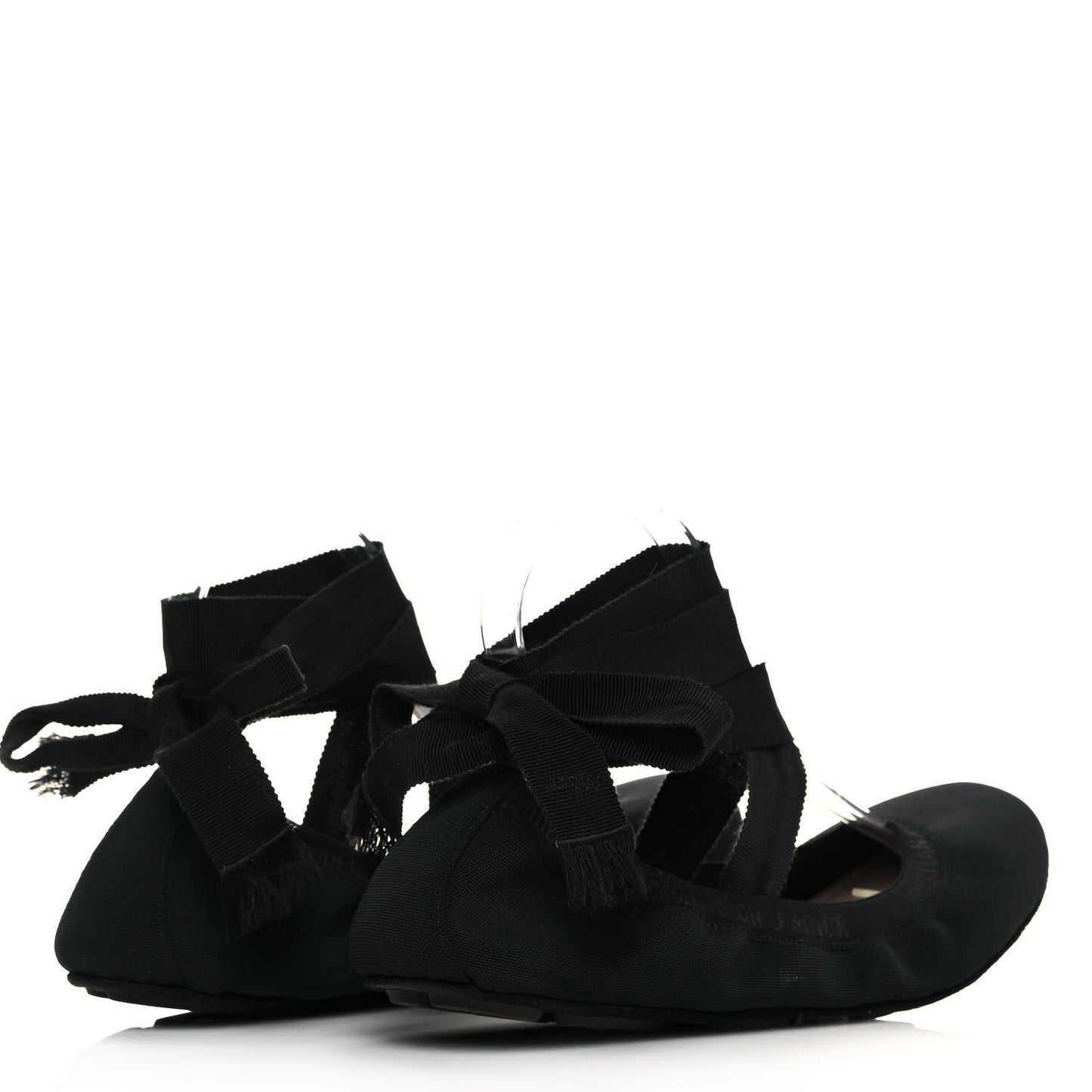 Micro Mesh Academy Lace-Up Ballerina Flats 41 Black
