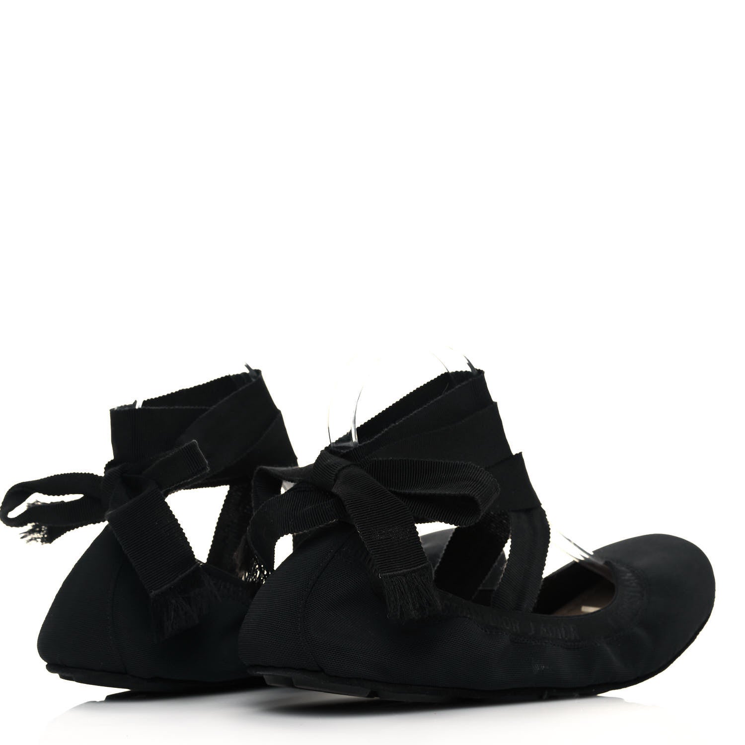 Christian Dior Micro Mesh Academy Lace-Up Ballerina Flats 41 Black 4 of 9