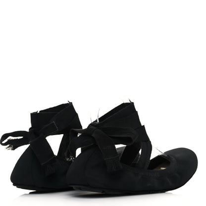 Christian Dior Micro Mesh Academy Lace-Up Ballerina Flats 41 Black 4 of 9