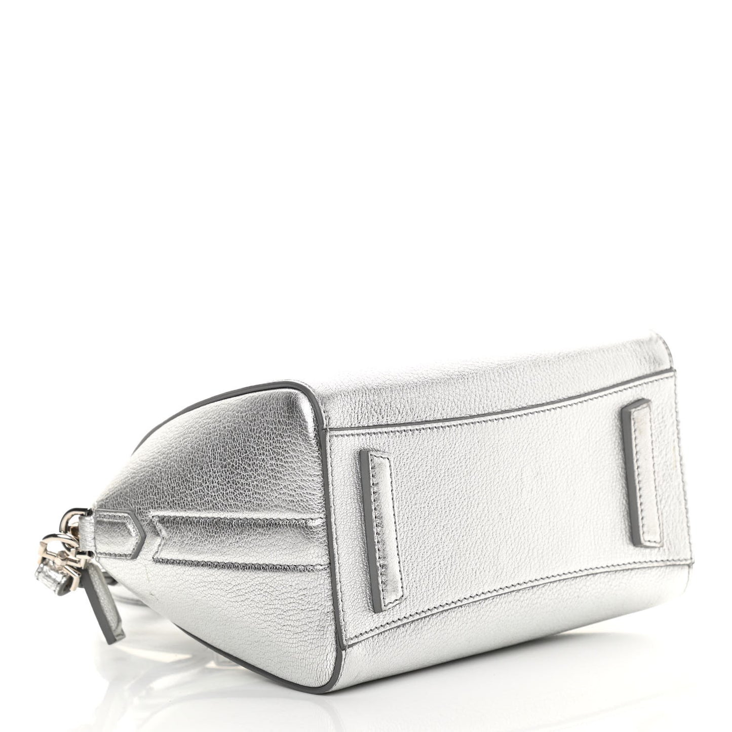 Metallic Sugar Goatskin Mini Antigona Silver