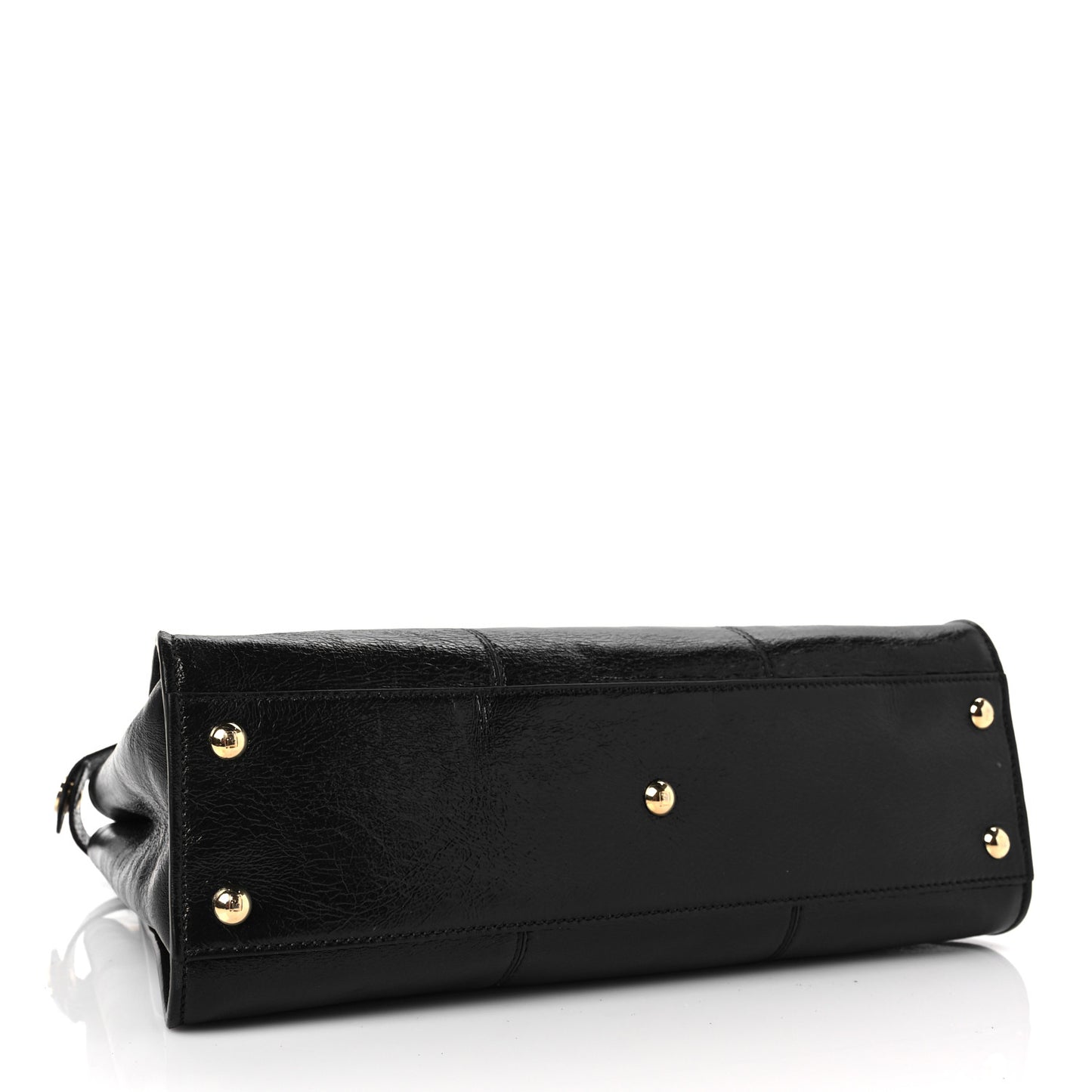 Agnello Old Shine Medium Peekaboo Iconic Satchel Black