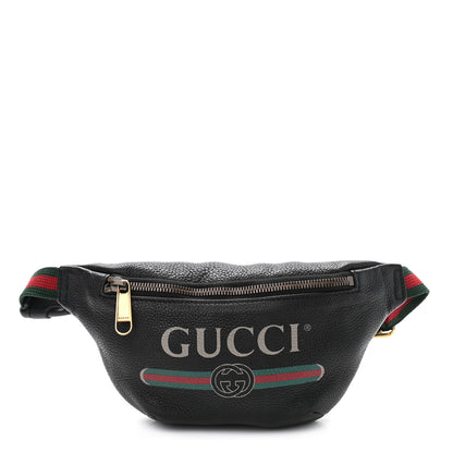 Gucci Grained Calfskin Small Logo Belt Bag Black 1 of 10
