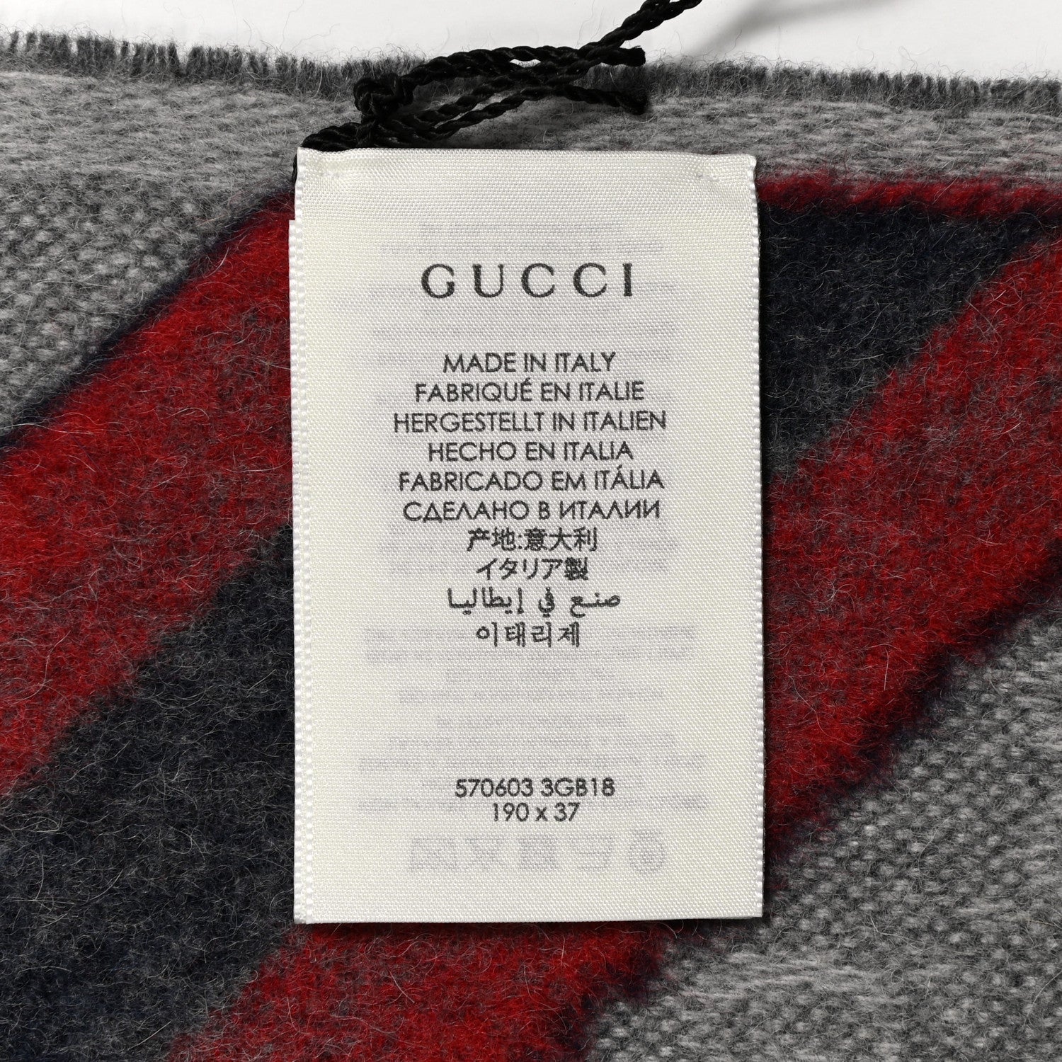 Gucci Wool Angora Monogram Web New Nikky Scarf Zinc Blue 3 of 3