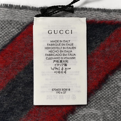 Gucci Wool Angora Monogram Web New Nikky Scarf Zinc Blue 3 of 3