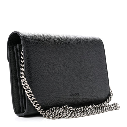 Gucci Calfskin Mini Dionysus Chain Wallet Black 3 of 11