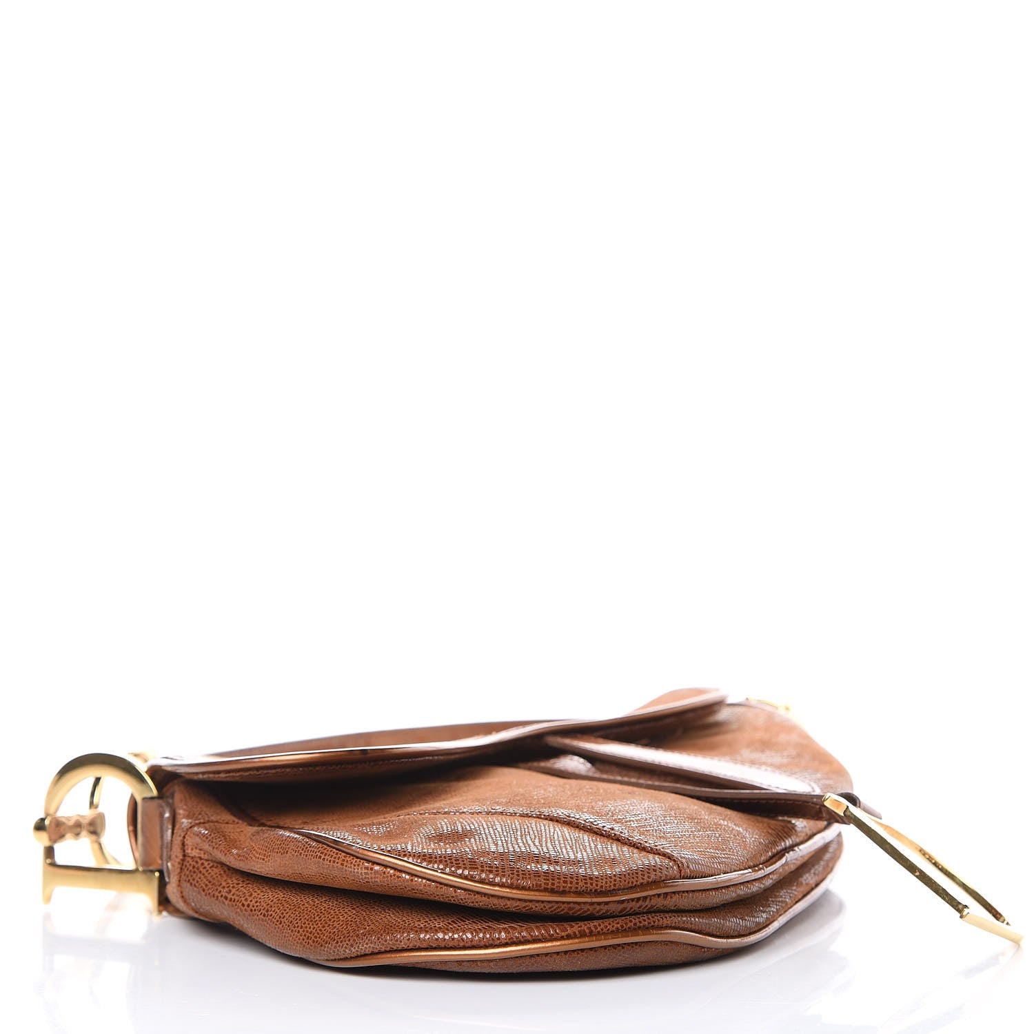Christian Dior Lizard Saddle Bag Brown 4 of 15