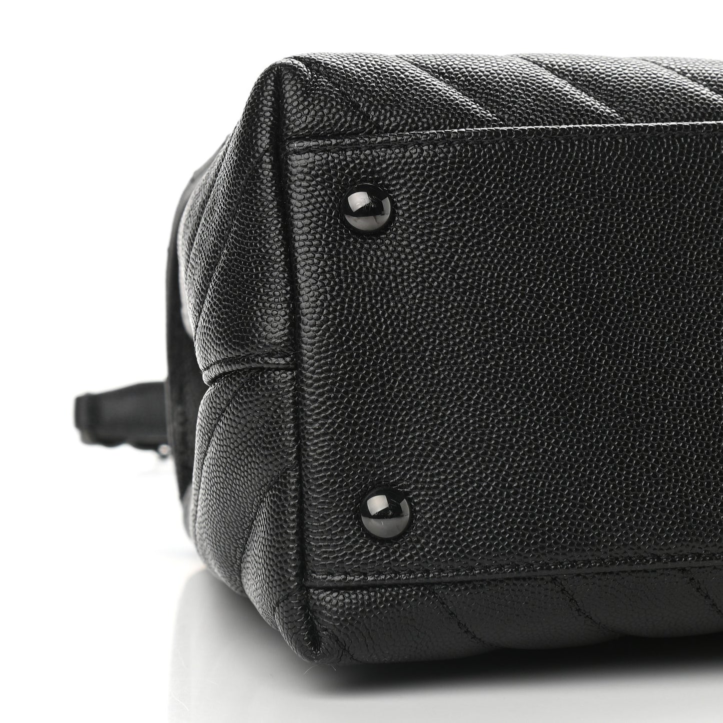 Caviar Chevron Quilted Small Coco Handle Flap So Black