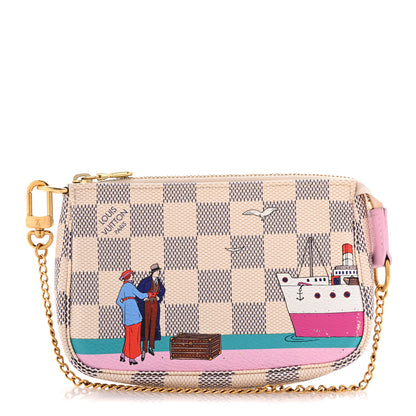 Louis Vuitton Damier Azur 2016 Christmas Animation Mini Pochette Accessories 1 of 10