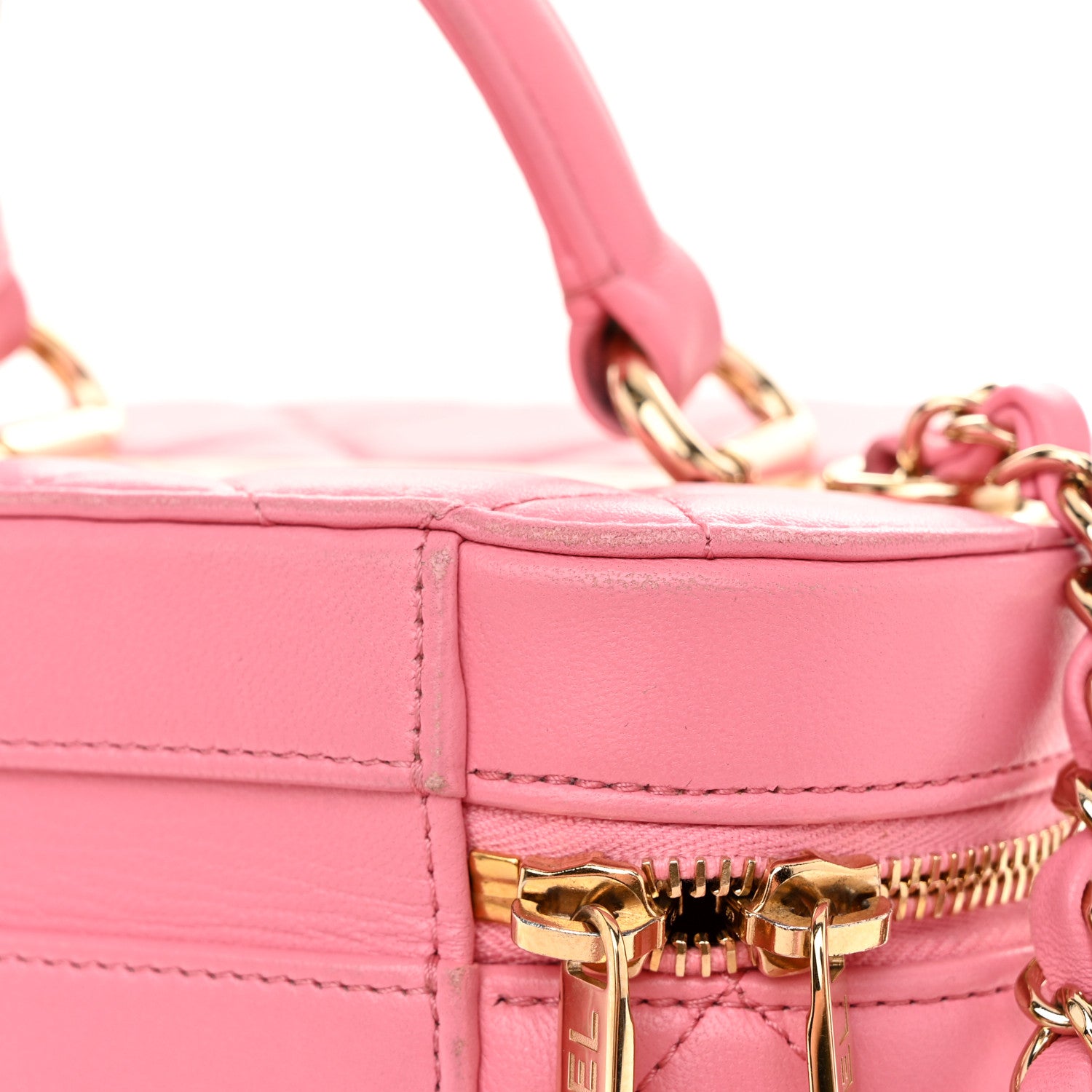 Chanel Lambskin Quilted Trendy Vanity Case Pink 11 of 11