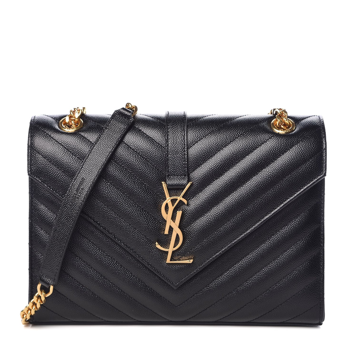 Grain De Poudre Matelasse Chevron Medium Monogram Satchel Black