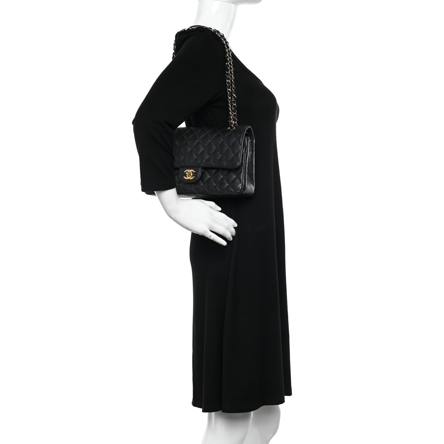 Chanel Caviar Quilted Medium Double Flap Black 2 of 16