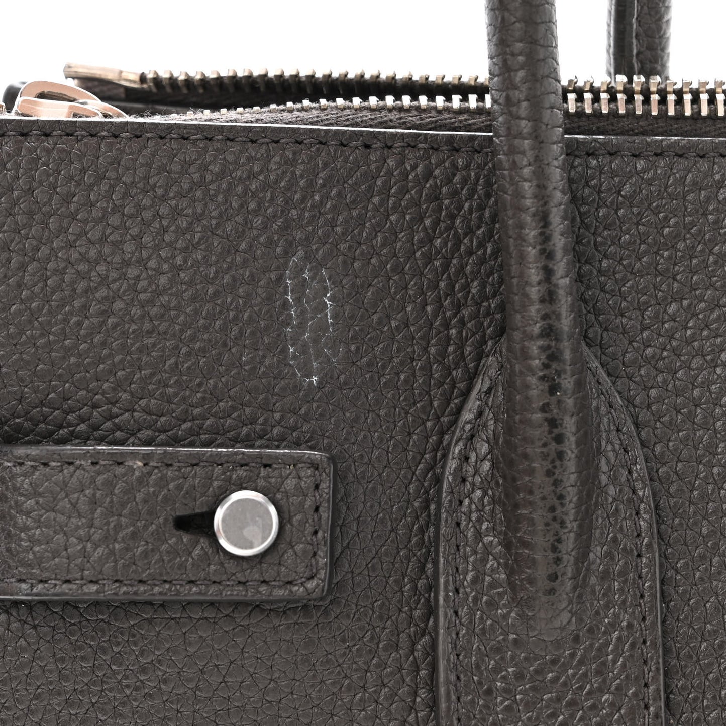 Grained Calfskin Baby Sac De Jour Souple Asphalt