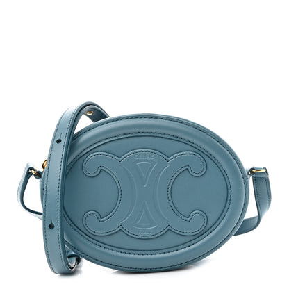 Celine Smooth Calfskin Cuir Triomphe Oval Bag Denim 1 of 9