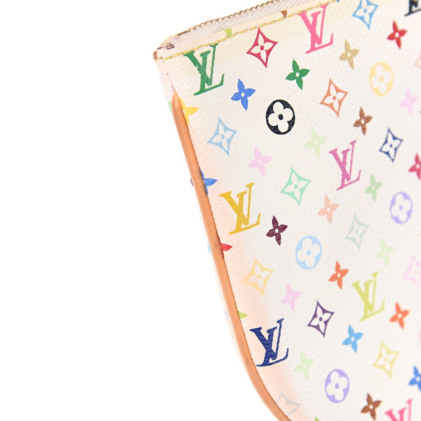 Monogram Multicolor Pochette Plate GM White