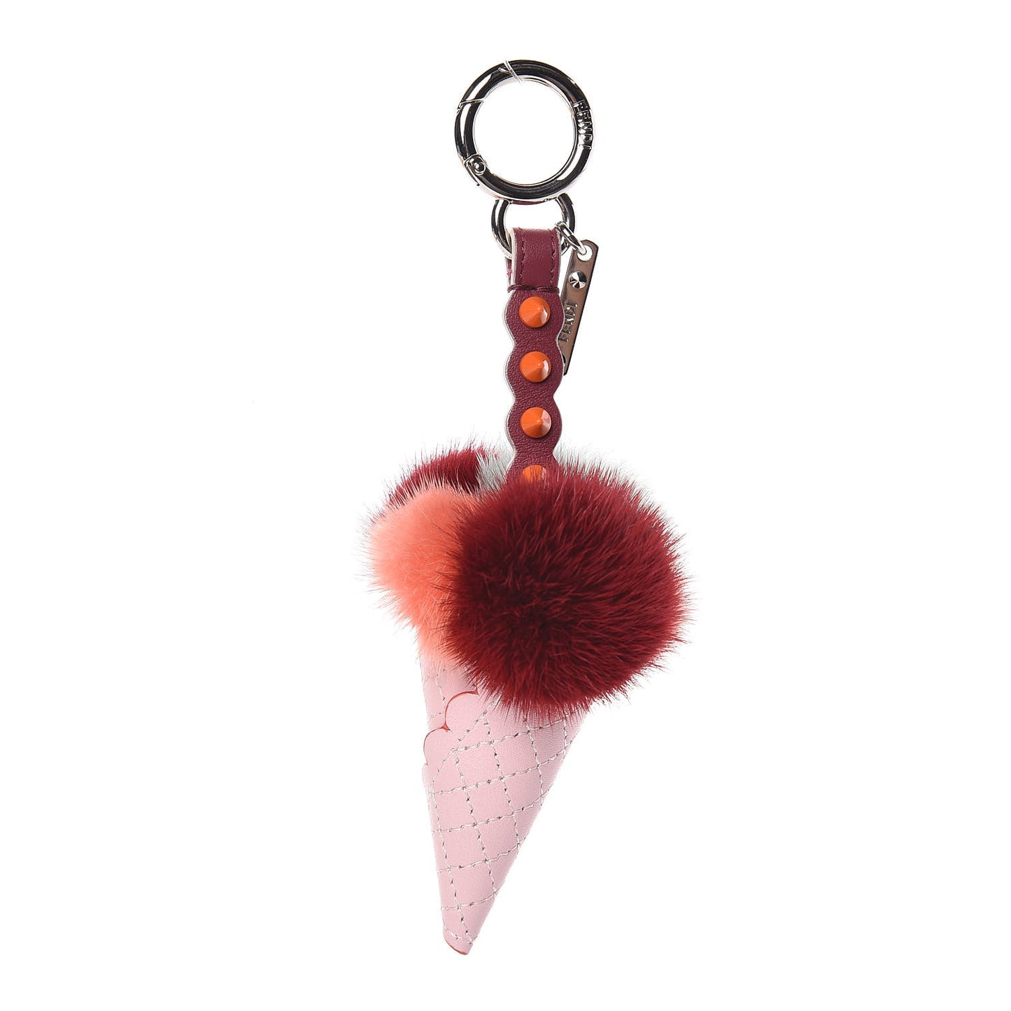 Mink Fur Calfskin Fun Fair Bag Charm Multicolor