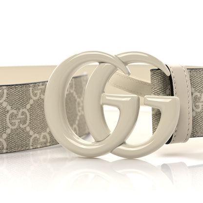 Gucci GG Supreme Monogram Calfskin Double G 40mm Belt 75 30 Off White 4 of 4