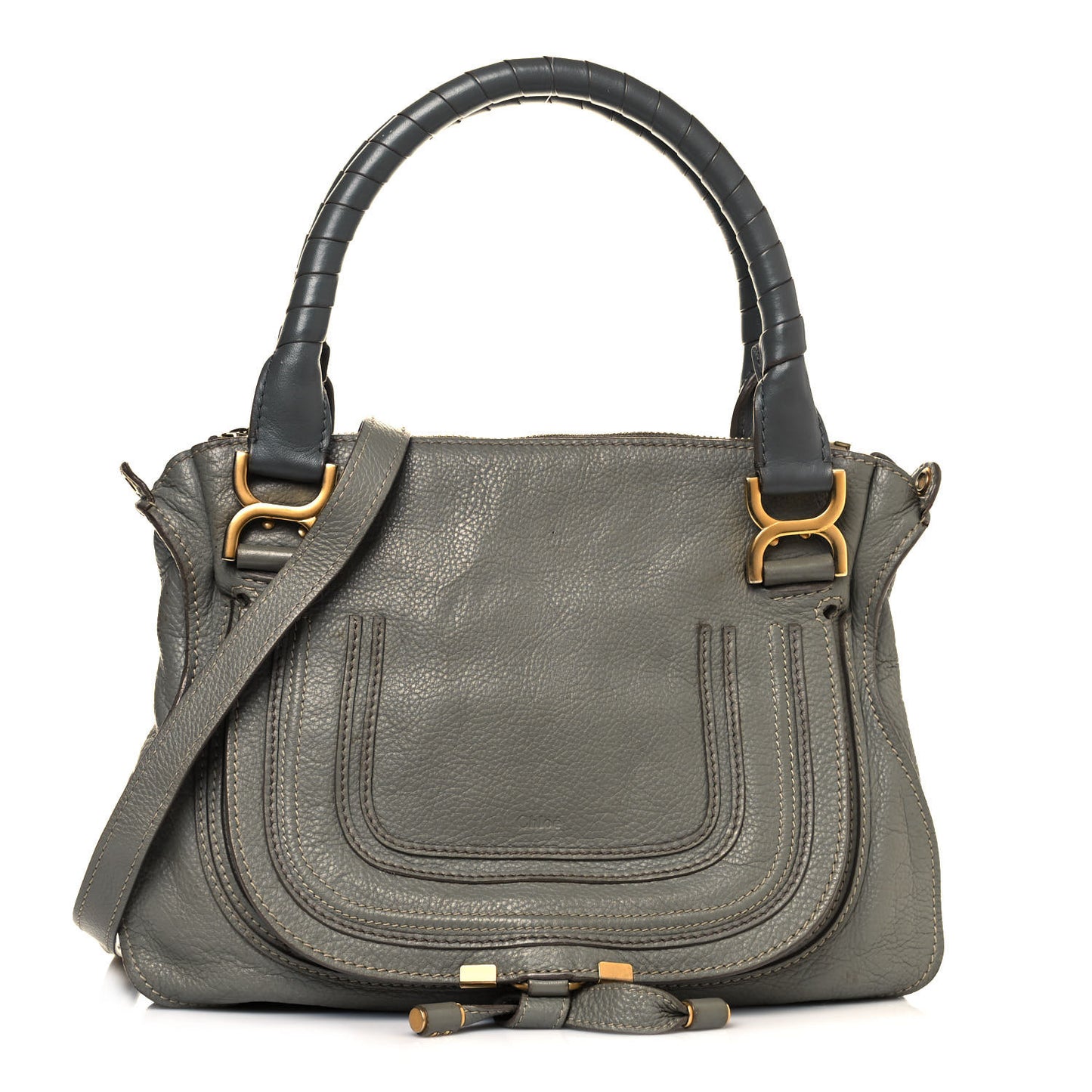 Calfskin Medium Marcie Satchel Cashmere Grey