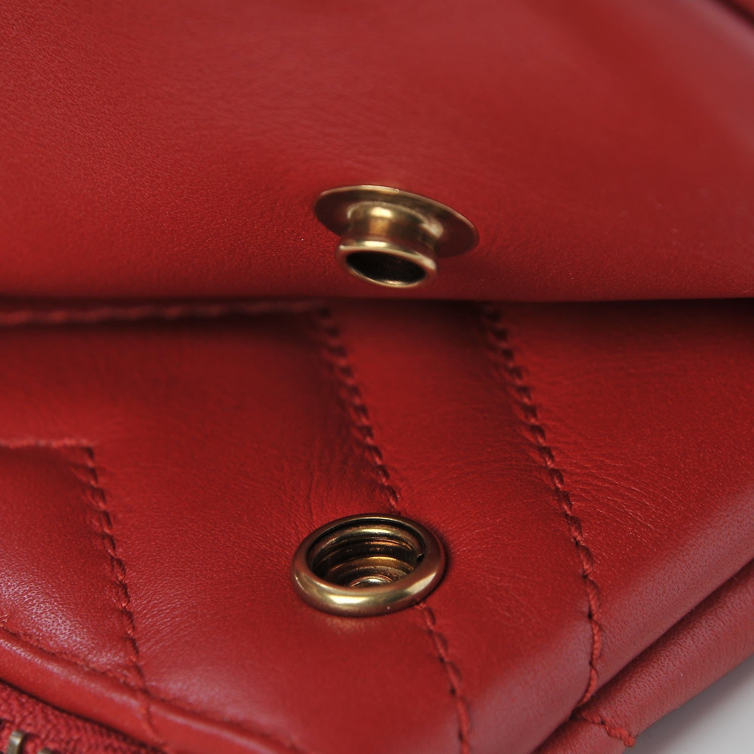 Gucci Calfskin Matelasse Small GG Marmont Double Zip Shoulder Bag Hibiscus Red 9 of 9