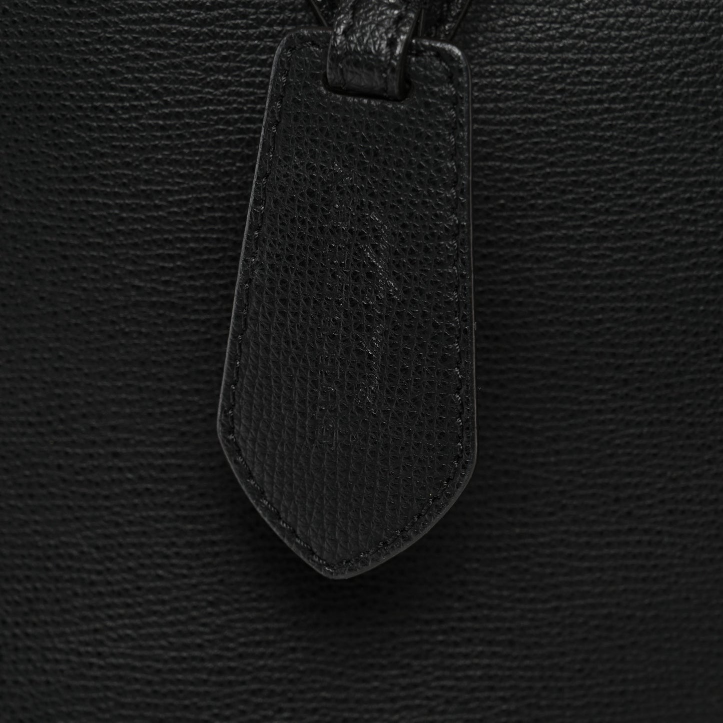 Grainy Calfskin Haymarket Check Small Reversible Tote Black