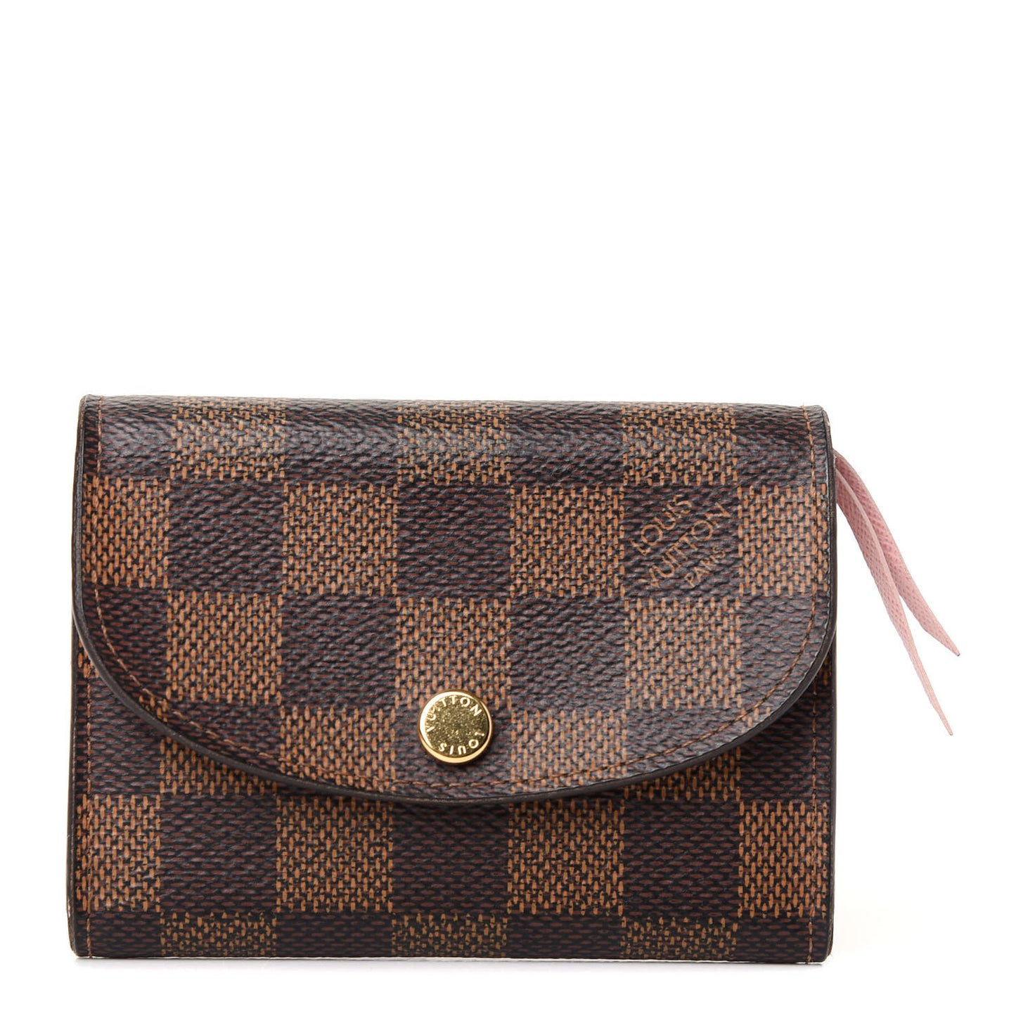 Damier Ebene Rosalie Coin Purse Rose Ballerine