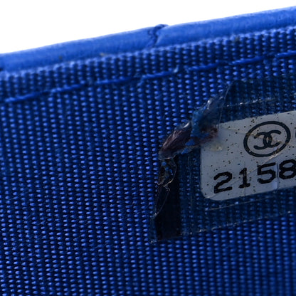 Chanel Lambskin Quilted Boy Wallet On Chain WOC Blue 8 of 15