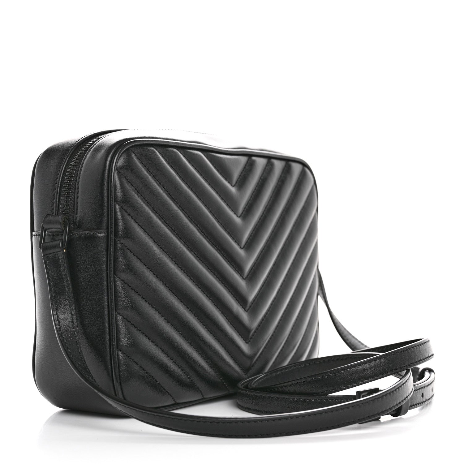 Saint Laurent Calfskin Matelasse Monogram Monochrome Lou Camera Bag Black 3 of 10