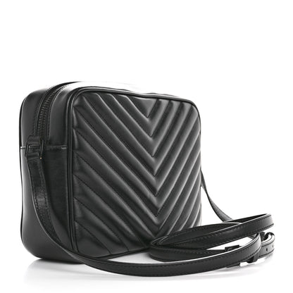 Saint Laurent Calfskin Matelasse Monogram Monochrome Lou Camera Bag Black 3 of 10