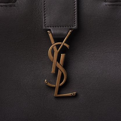 Saint Laurent Calfskin Suede Small Monogram Downtown Cabas Earth 11 of 12