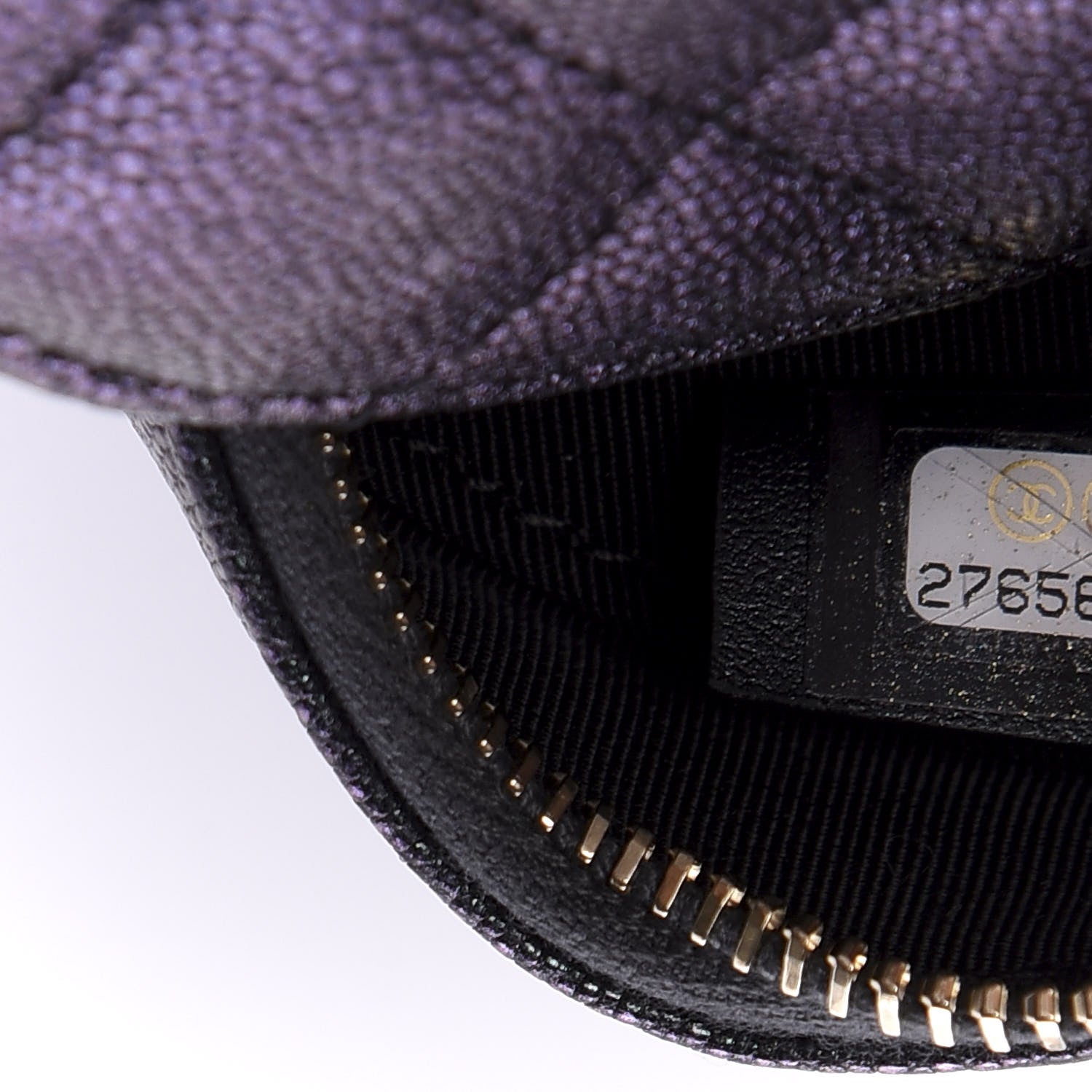 Chanel Iridescent Caviar Quilted Round Clutch With Chain Black 7 of 11