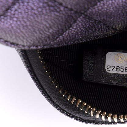 Chanel Iridescent Caviar Quilted Round Clutch With Chain Black 7 of 11