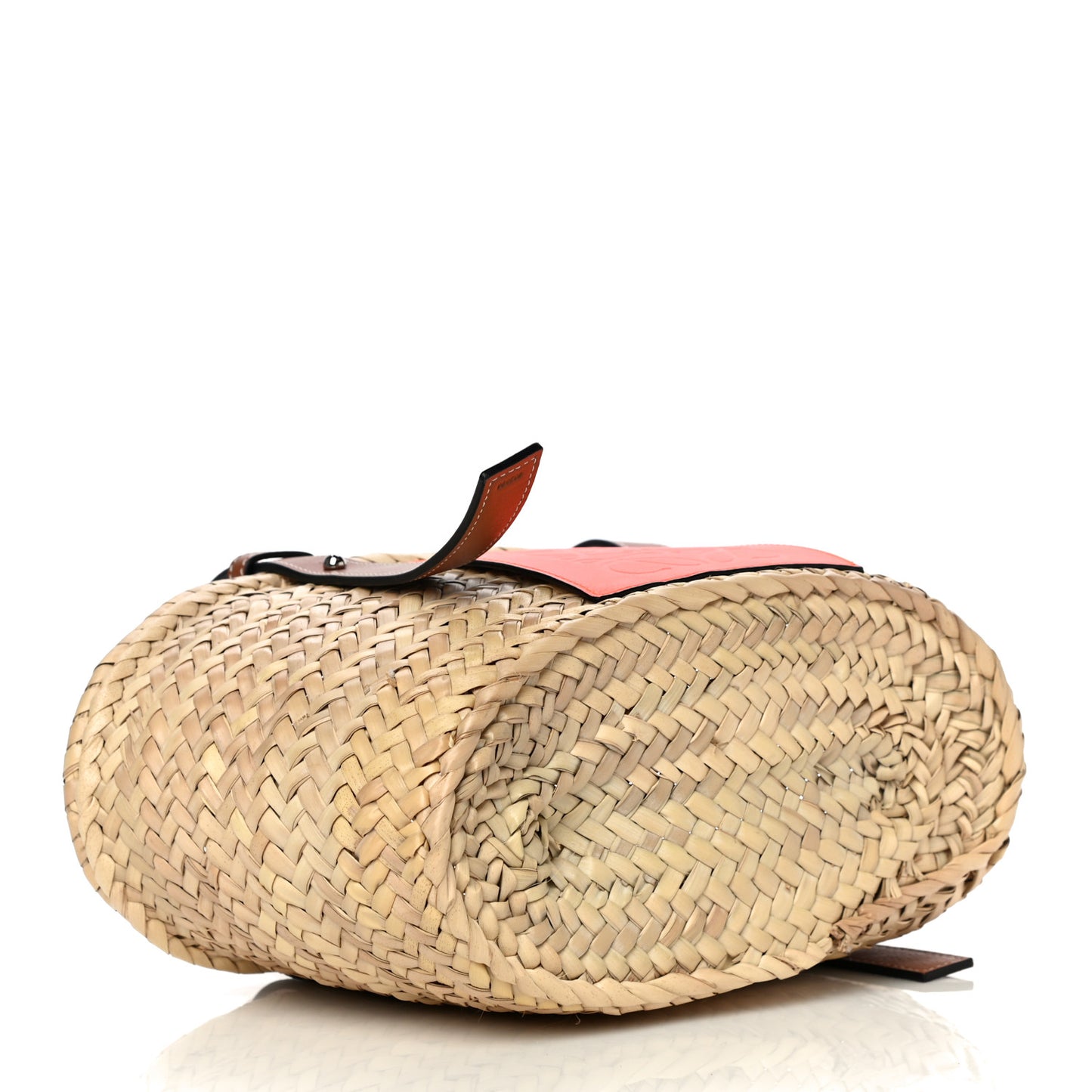 Raffia Small Basket Tote Bag Natural Orange