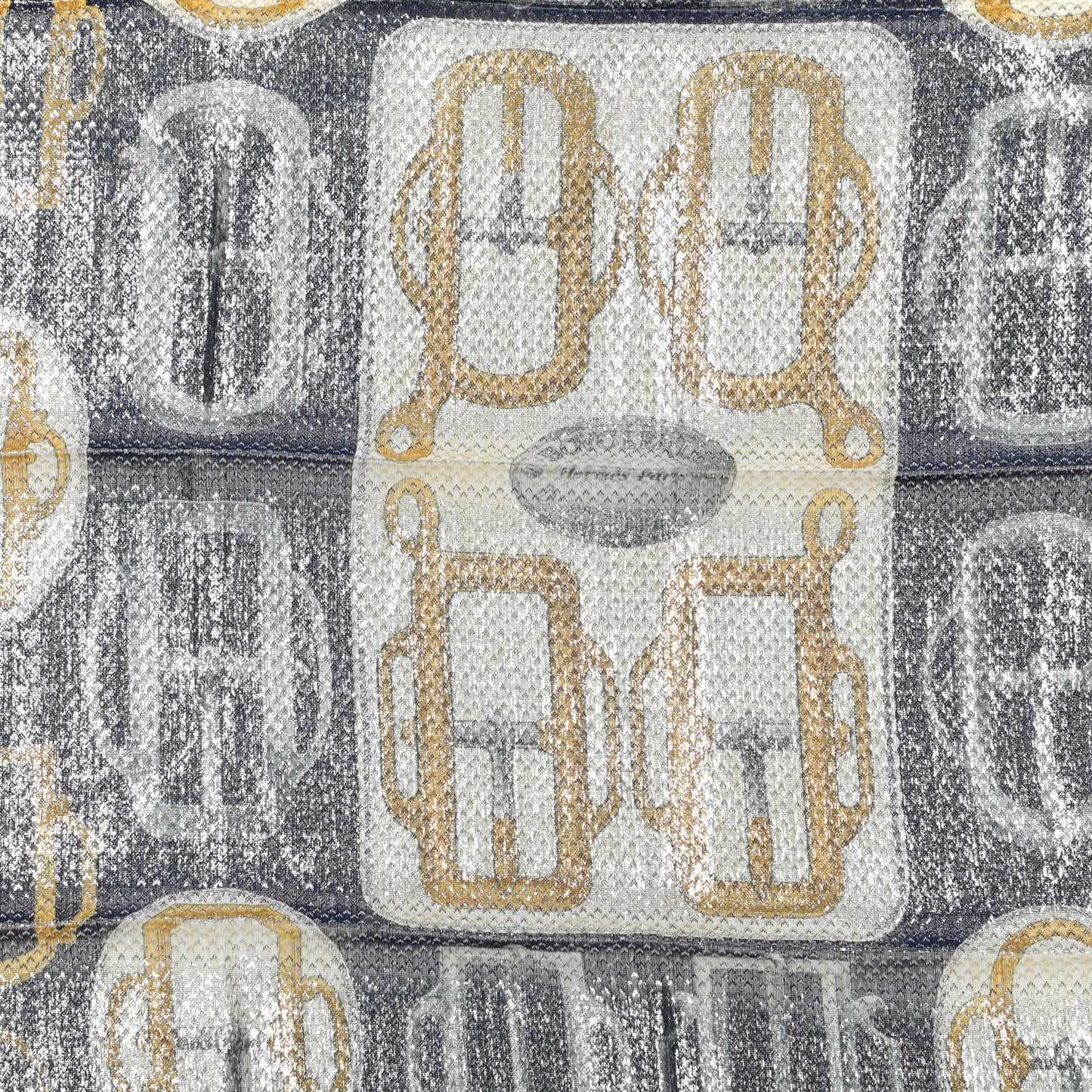 Silk Polyester Carre Glitter Bouclerie d'Attelage Scarf 70