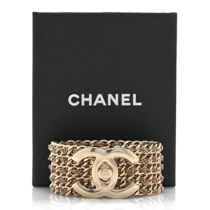 Chanel Metal CC Turnlock Multistrand Chain Bracelet Gold 5 of 5