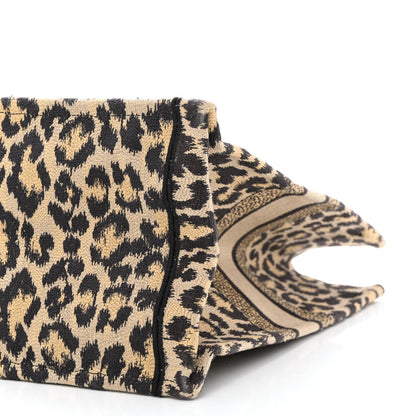 Christian Dior Canvas Mizza Embroidered Large Leopard Book Tote Beige 10 of 13