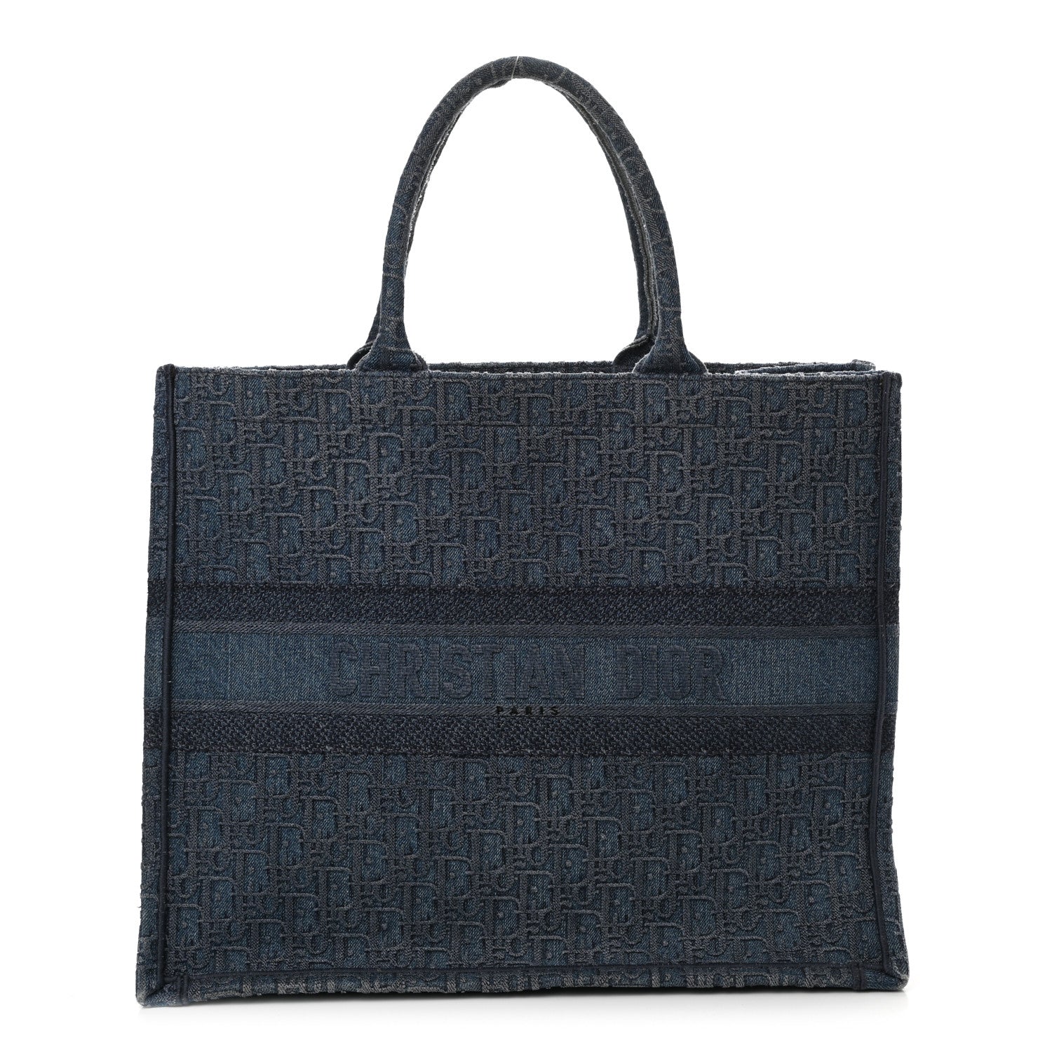 Christian Dior Oblique Denim Book Tote Denim Blue 1 of 8