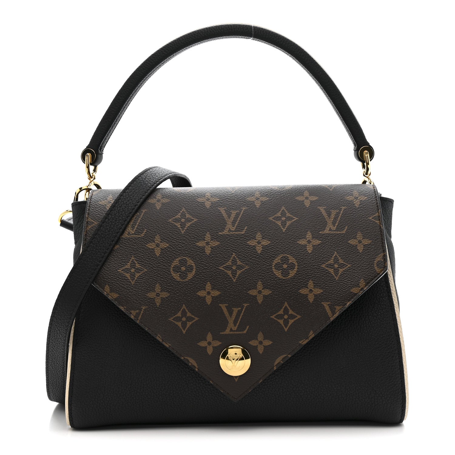 Louis Vuitton Grained Calfskin Monogram Double V Black 1 of 12