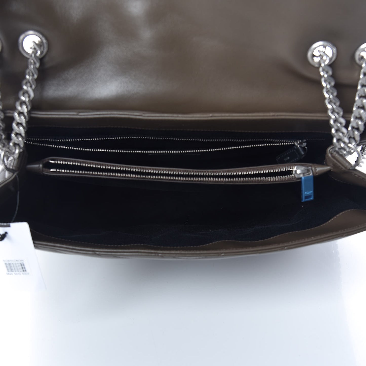 Calfskin Y Quilted Monogram Large Loulou Chain Satchel Kaki Fonce