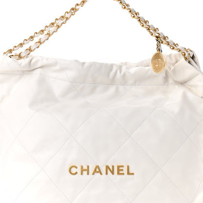 Chanel Shiny Calfskin Quilted Chanel 22 White 9 of 12