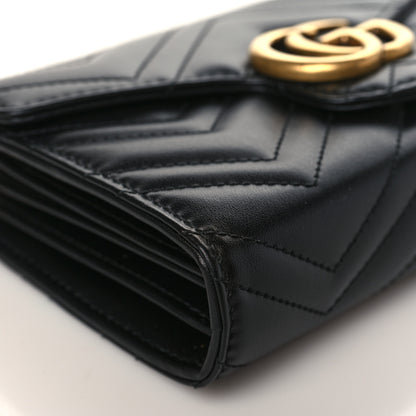 Gucci Calfskin Matelasse GG Marmont Chain Wallet Black 8 of 10