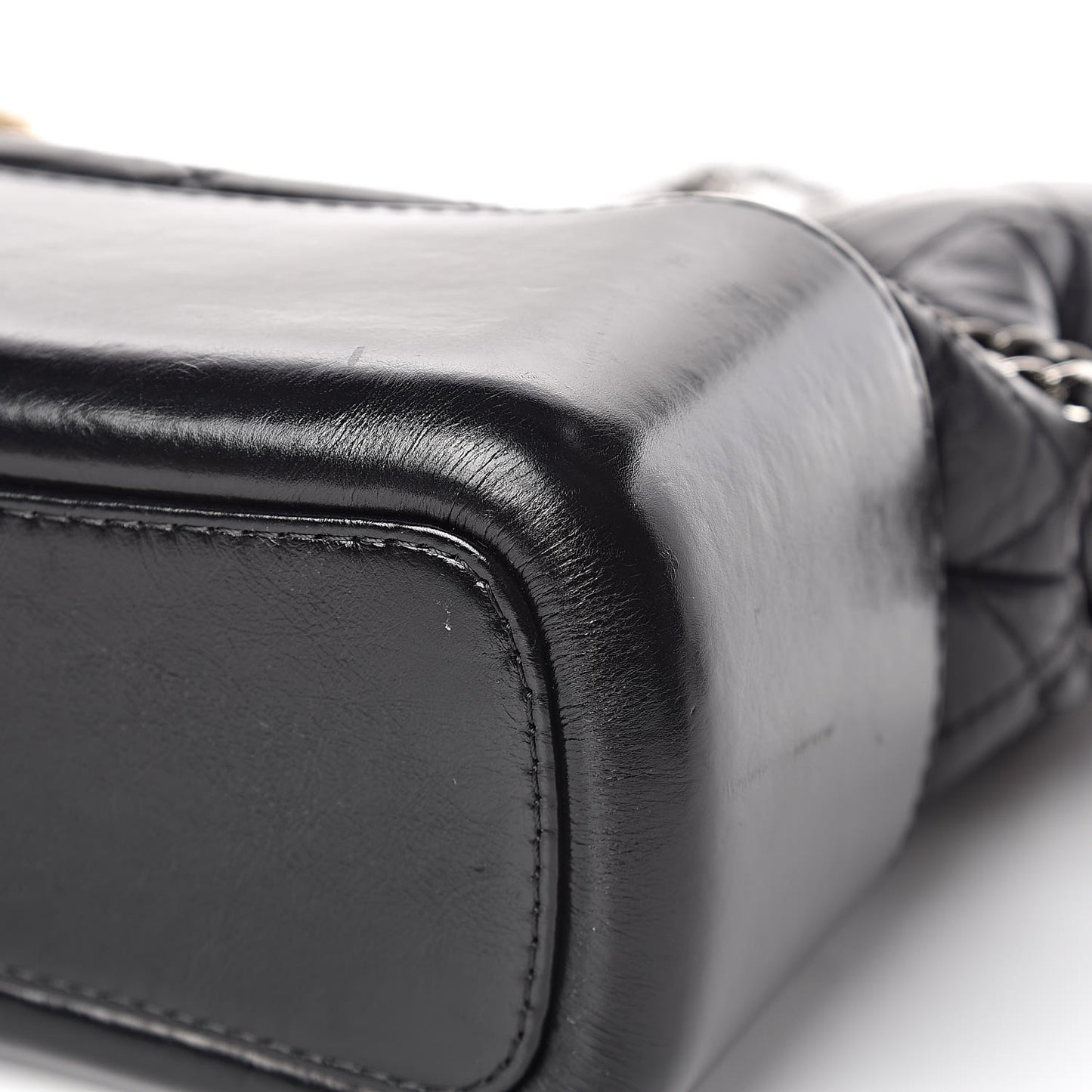 Aged Calfskin Quilted Medium Gabrielle Hobo Black