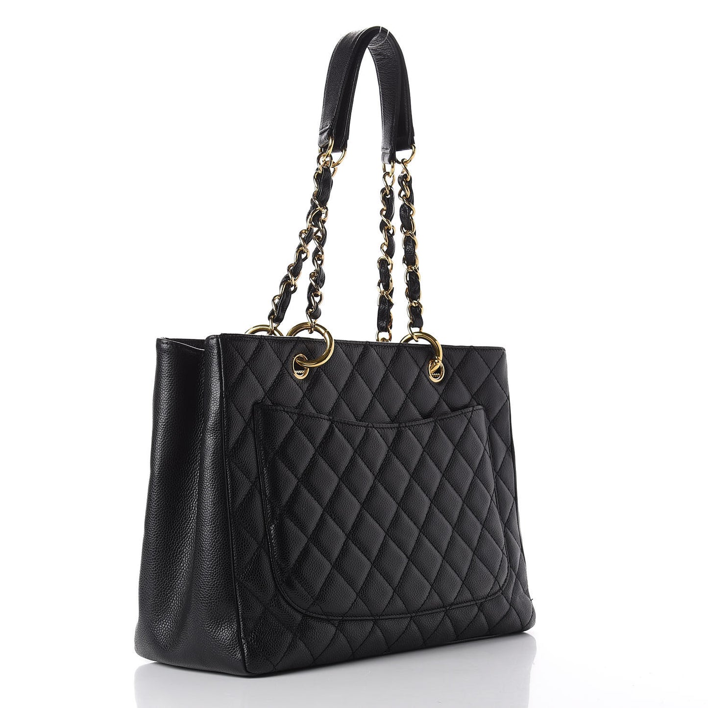 Caviar Quilted Grand Shopping Tote GST Black