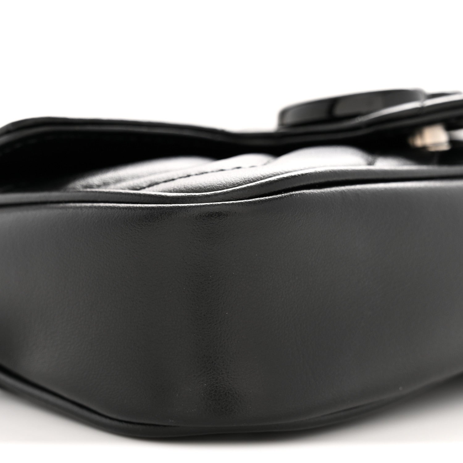 Gucci Calfskin Matelasse Monochrome GG Marmont Chain Belt Bag Black 9 of 11