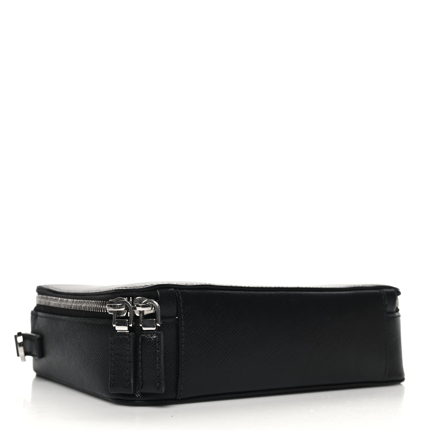 Prada Saffiano Travel Medium Brique Crossbody Bag Black 4 of 9