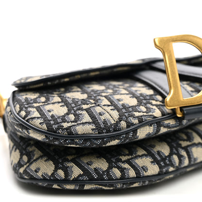 Christian Dior Oblique Mini Saddle Bag Blue 9 of 10